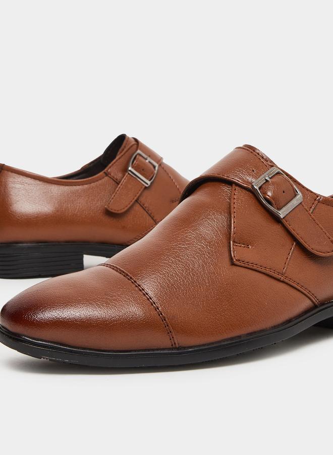 Styli Men Tan Buckle-Detailed Shoes - Image 3